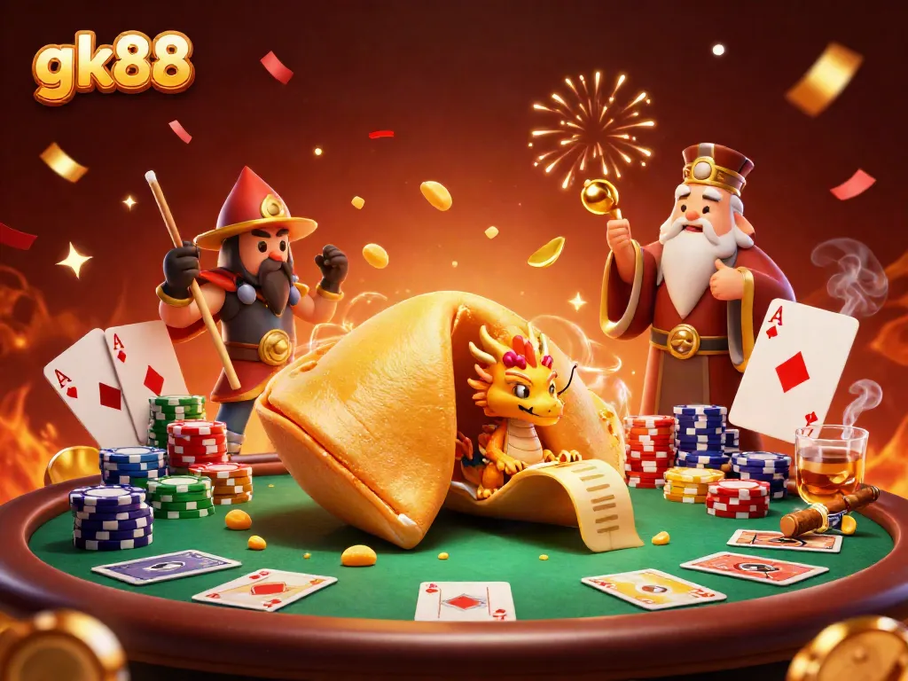 Engage in thrilling poker action at gk88 with vibrant characters and dynamic casino elements