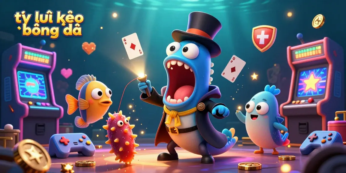 Engage with tỷ lệ kèo bóng đá in an ultra-detailed 3D casino illustration featuring animated sea creatures performing magic for a vibrant underwater audience.