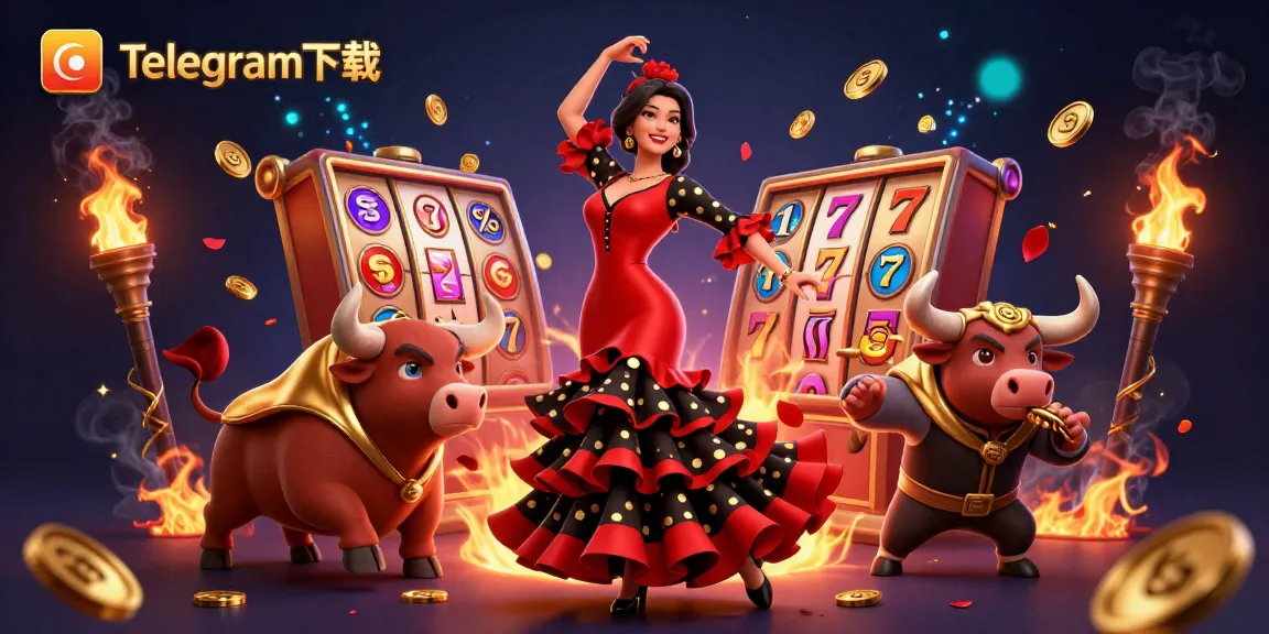 与Telegram下载一同参与刺激的行动,华丽的女性与卡通公牛一起旋转赢取老虎机。