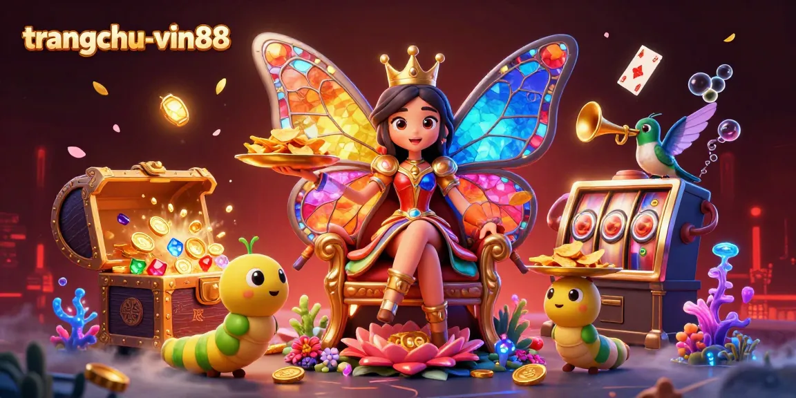 Engage with vibrant gaming action at trangchu-vin88 featuring 3D casino-themed digital art.
