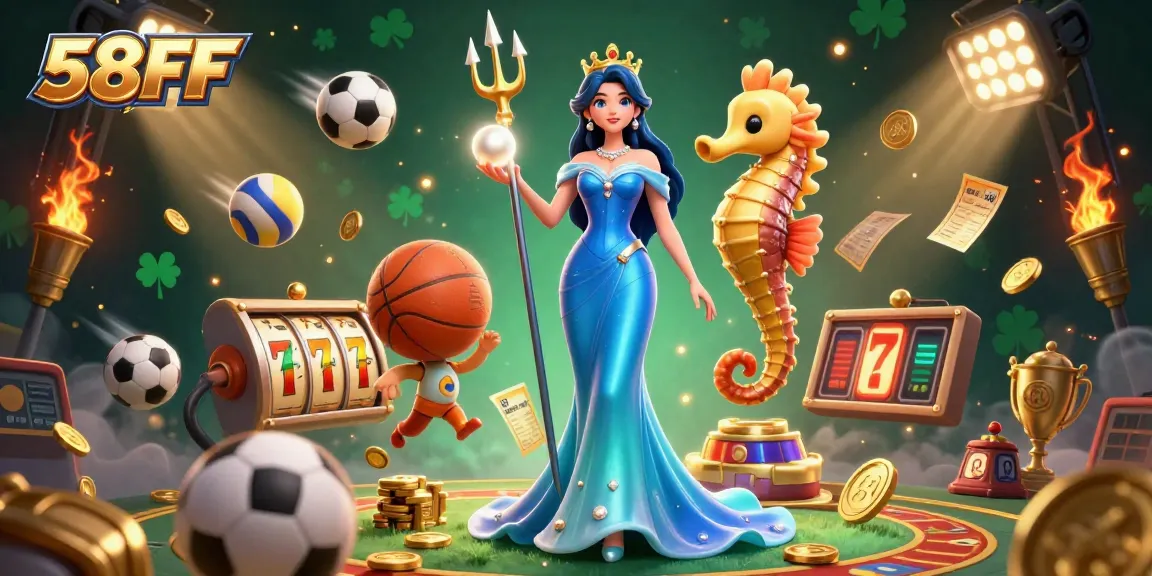 Experience thrilling gaming with 58FF's vibrant 3D underwater scene, featuring captivating characters and dynamic elements.