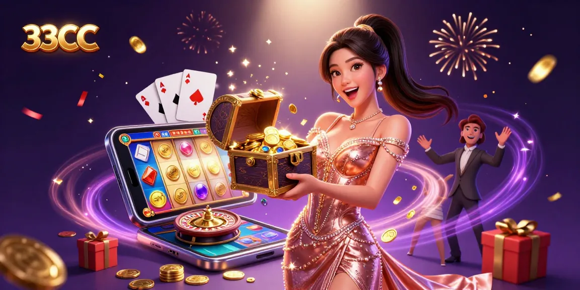 Spin to win at 33CC while discovering treasures and exciting slot games.