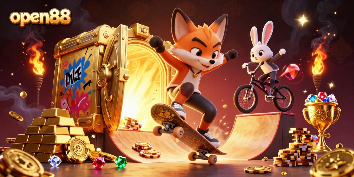 open88 showcases thrilling casino adventures with vibrant visuals and golden treasures
