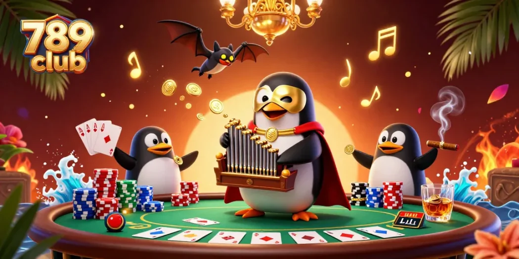 Experience lively action at 789 club with a vibrant casino illustration featuring animated gaming scenes and characters.