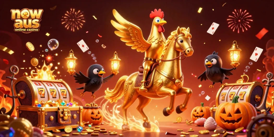 Experience thrilling gameplay at the new aus online casino with vibrant elements and characters.